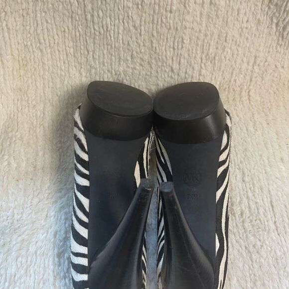 Michael Michael Kors Calf hair Zebra Print platform slip on Heels SZ9.5M - Picture 8 of 10